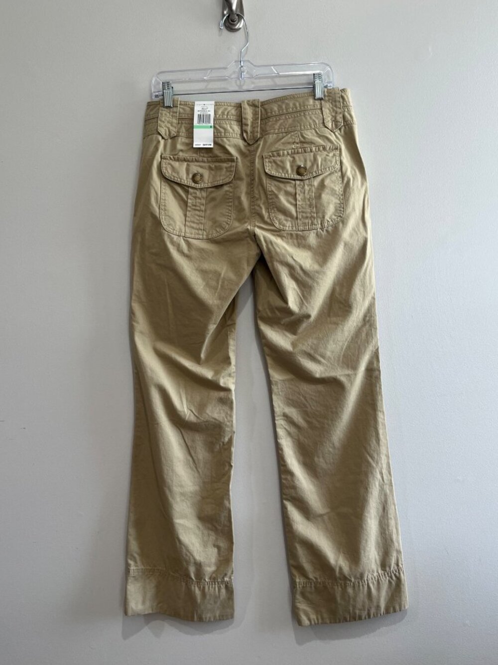 Tommy Hilfiger Flare Leg Chino Pants Womens 8 Khaki Flap Pockets Y2K - Picture 2 of 8